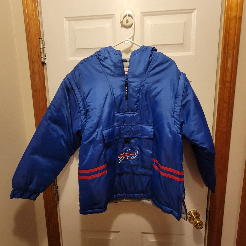 Buffalo Bills Puma Red and Blue Puffer Jacket with Sporty Design